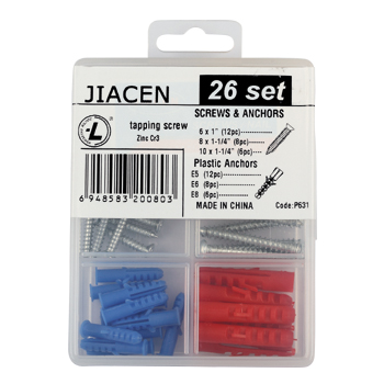 52pcs Screws and Anchors